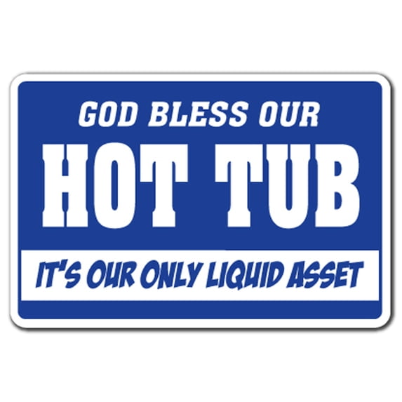 God Bless Our Hot Tub [3 Pack] of Vinyl Decal Stickers | Indoor/Outdoor | Funny decoration for Laptop, Car, Garage , Bedroom, Offices | SignMission
