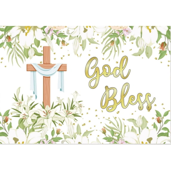God Bless Photography Backdrop Communion Backdrop Banner Baby Shower ...