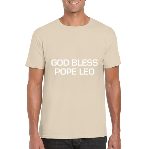 God Bless Pope Leo XIV Bold Religious Humor Statement T-Shirt, for men & women, up to size 5XL