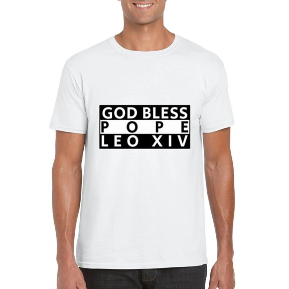 God Bless Pope Leo XIV Creative Religious Parody Graphic Statement Tee, for men & women, up to size 5XL