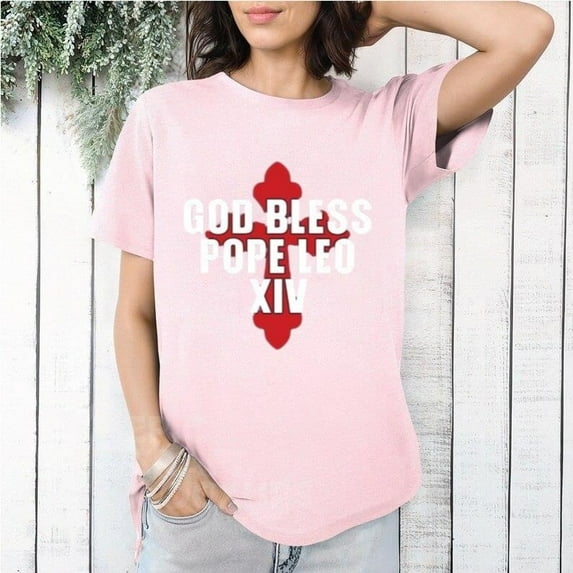 God Bless Pope Leo XIV Religious Leader Parody Church Humor Graphic T-Shirt, for men & women, up to size 5XL