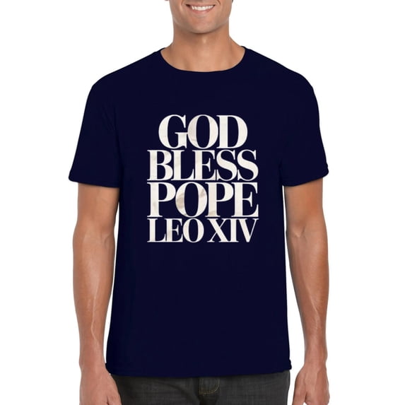 God Bless Pope Leo XIV Vintage Classic Catholic Tribute Humor Graphic T-Shirt, for men & women, up to size 5XL
