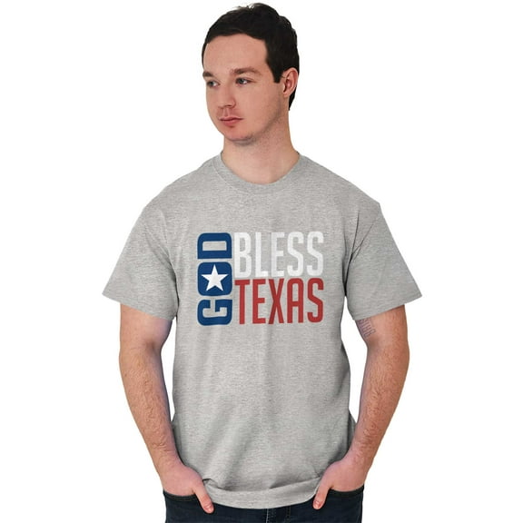 God Bless Texas Cute Christian Pride Men's Graphic T Shirt Tees Brisco Brands M