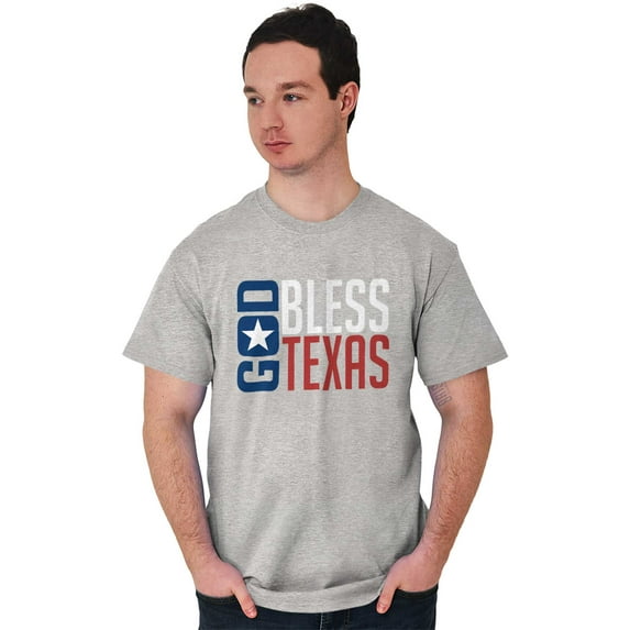 God Bless Texas Cute Christian Pride Plus Size Crewneck Graphic Tee Shirt Brisco Brands 4X