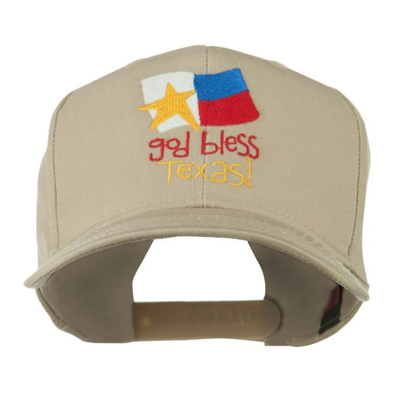 God Bless Texas Embroidered Cap - Khaki OSFM