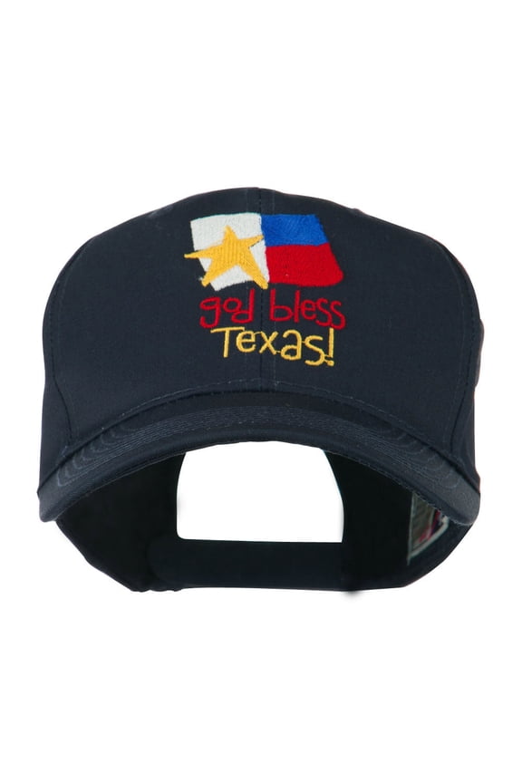 God Bless Texas Embroidered Cap - Navy OSFM