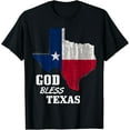 thumbnail image 1 of God Bless Texas Flag Texas Independence Day Blue Red White T-Shirt, 1 of 3