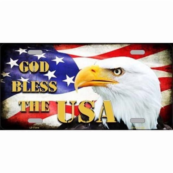 God Bless The USA Metal License Plate