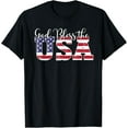 thumbnail image 1 of God Bless The USA US Flag Patriotic 4th of July America T-Shirt, 1 of 4