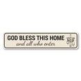 thumbnail image 1 of God Bless This Home Sign, Religious Sign, Christian Inspirational Sign - 4x18 inches, 1 of 4