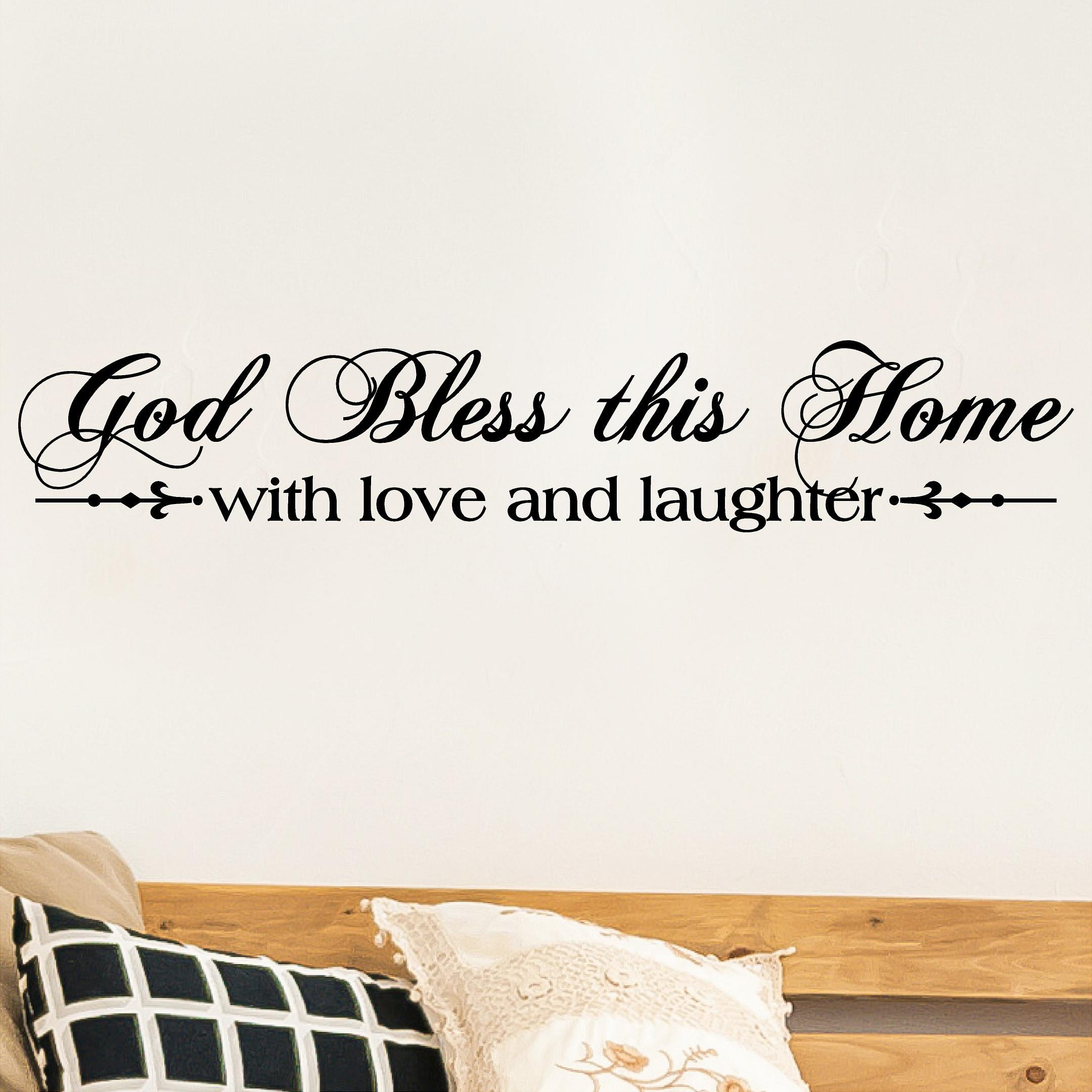 God Bless This Home with Love and Laughter Wall Saying Vinyl Lettering Home  Decor Decal Stickers Quotes Decals - Size: 8\, image size:2160x2160
