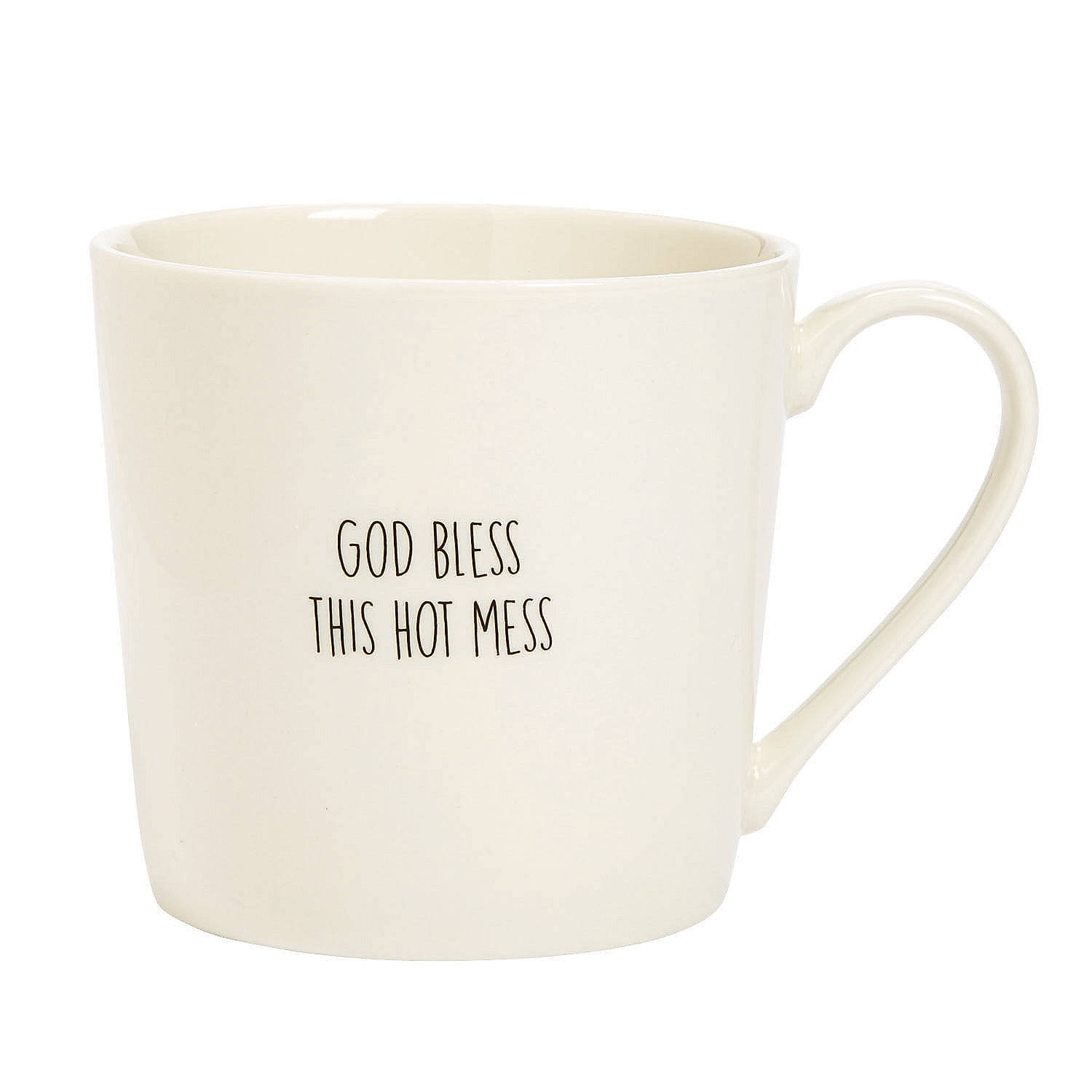 Inspirational White Ceramic Mug with Glossy Finish, 14-Ounce