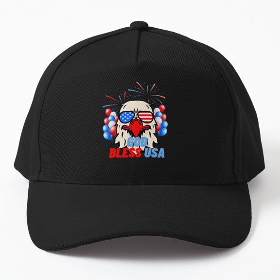 God Bless USA Baseball Hat, American Faith Statement Graphic Design, Classic Cap
