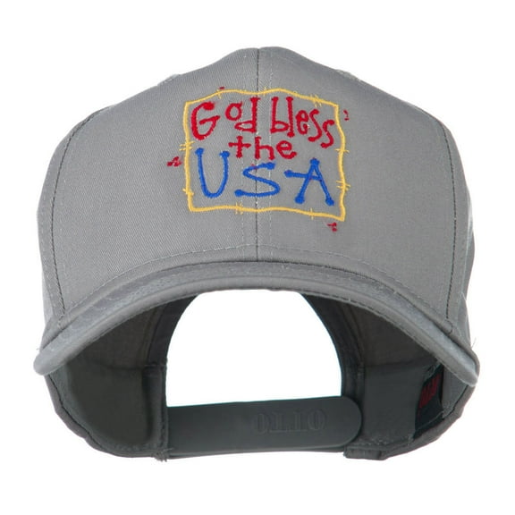 God Bless the USA Embroidered Cap - Grey OSFM