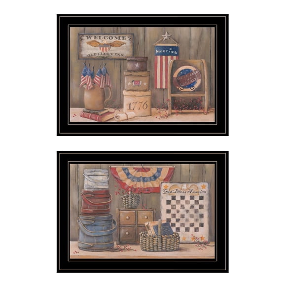 TrendyDecor4U God Bless Sweet Land 2-Piece Vignette Wall Art V454-704G