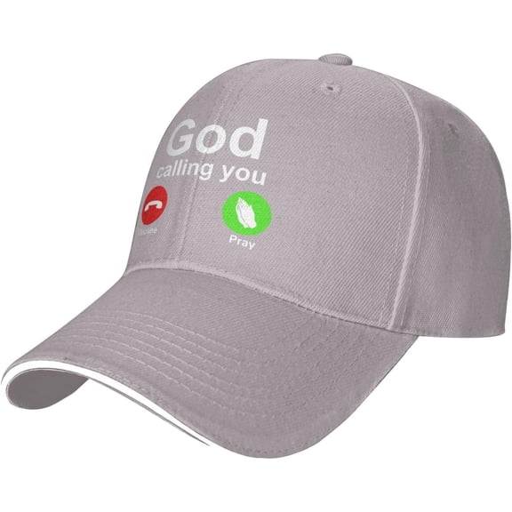 God Calling You Decline or Pray Black Men Women Washed Distressed Baseball Cap Vintage Adjustable Dad Hat