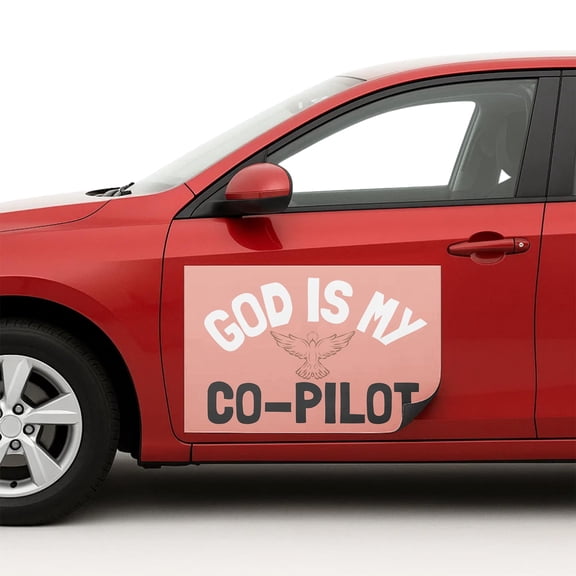 God is My CoPilot Car Magnet Sign by DC | Flexible Car Magnetic Sheets with Adhesive Backing | 12"x18" Bumper Magnet Sticker for Vehicles, Trucks & Business Advertising Signs | 2 PC | Made in USA