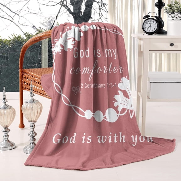 God Is My Comforter Blanket - Scripture Blanket with Healing Caring Inspirational Faith Prayer Religious Gifts for Women Christian Bible Verse Throw Blanket 50 X 60 Inch