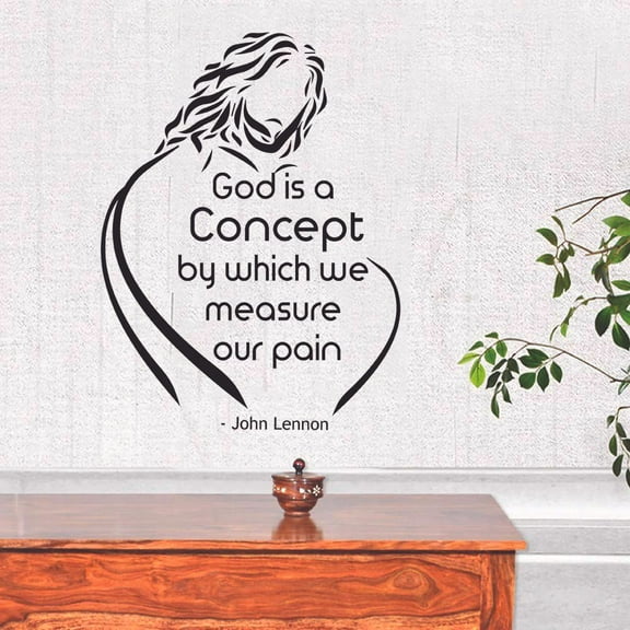 God Is A Concept - John Lennon Religious Religion Quotes Christ Saying Inspirational Wall Decal Wall Art Design Stickers For Girls/Boys Home Room House Decor Vinyl Wall Sticker Decoration (10x8 inch