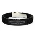 thumbnail image 1 of God Could Not Be Everywhere So He Created. Black Glidelock Clasp Bracelet, Case Manager Engraved Bracelet, Perfect for Case Manager, 1 of 1