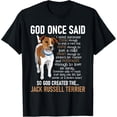 thumbnail image 1 of God Created The Jack Russell Terrier - Dog Lover T-Shirtmen and women can wear, black, white, gifts.S,M,L,XL,2XL,3XL,894XL, 1 of 4