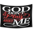thumbnail image 1 of God Dont Play About Me Inspirational Faith Christian Funny Polyester Decorative Tapestry for Living Room Bedroom Dorm,Vivid Colors and Soft Fabric 30x40 Inch, 1 of 5