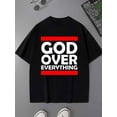 thumbnail image 1 of Greenink God Over Everything Tee men's lovers 180G 100% Cotton black grey y2k Retro Unisex Shirt Cotton tshirts Unique Design Unisex Shirt Short Sleeve tshirts Casual Unisex Shirt Printed tshirts, 1 of 7