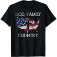 thumbnail image 1 of God Family Country Cross Christian Gift USA Prayer T-Shirt, 1 of 2