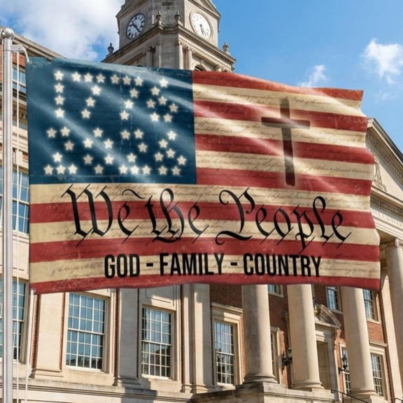 God Family Country USA 250 Years Patriotic Flag 12x18 POLE NOT INCLUDED Garden Flag