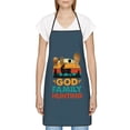 thumbnail image 1 of God Family Hunting Apron, Inspirational Gifts for Men Women, Funny Apron, Chef Bib with Pockets, Waterproof Work Apron for BBQ Kitchen Crafting Gardening, 1 of 9