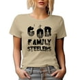 thumbnail image 1 of God Family Steelers, Tan T-Shirt, 3XL, 1 of 5