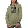 thumbnail image 1 of God Family Steelers with USA Flag, Sand Hooded Sweatshirt or Hoodie, Large, 1 of 5