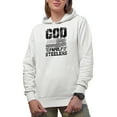 thumbnail image 1 of God Family Steelers with USA Flag, White Hooded Sweatshirt or Hoodie, XL, 1 of 5