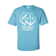 God First Christian Unisex Short Sleeve T-shirt-Sky-Medium