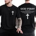 thumbnail image 1 of God First Double Sided Unisex T-Shirt – Christian Cross Faith Graphic Tee, 1 of 6