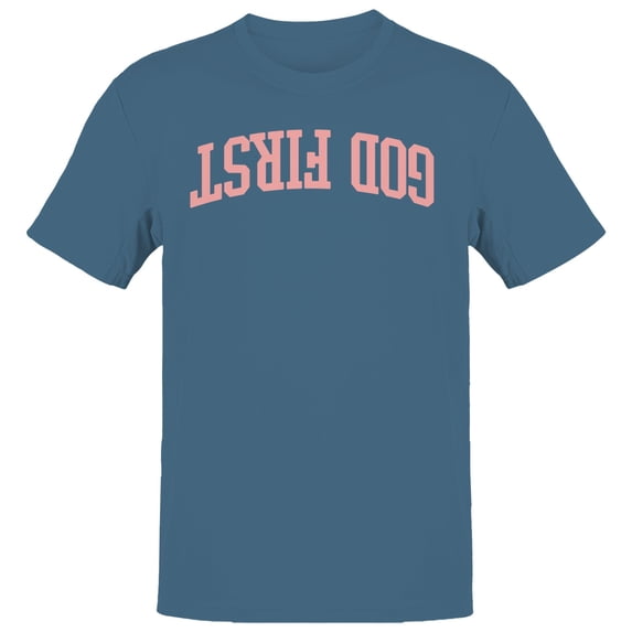 God First Inspirational Faith Men's Blue T-shirt