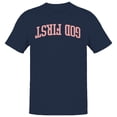 thumbnail image 1 of God First Inspirational Faith Men's Blue T-shirt, 1 of 3