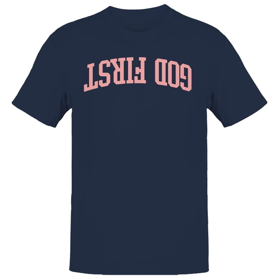 God First Inspirational Faith Men's Blue T-shirt