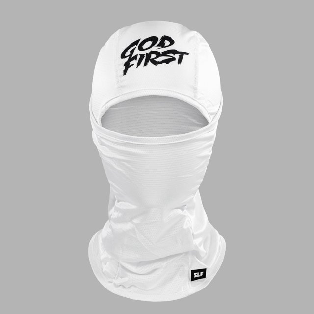 God First White Loosefitting Shiesty Mask