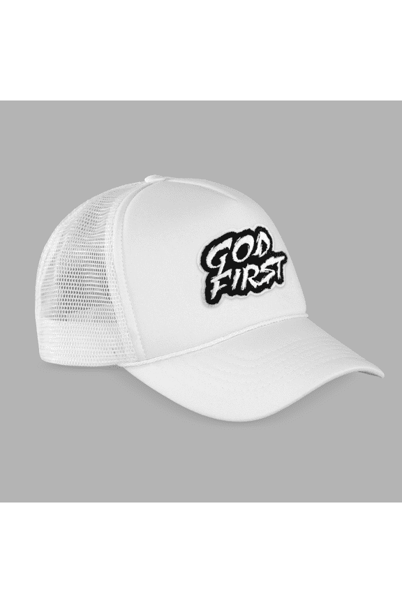 God First White Trucker Hat