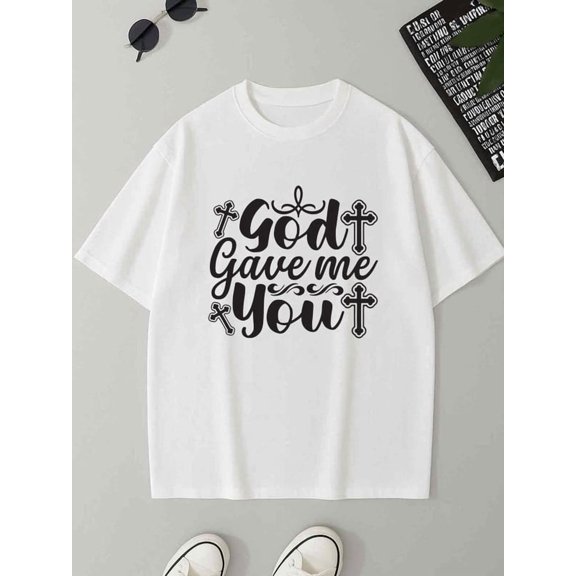 God Gave Me You Tee mens 180G 100% Cotton white Basic Unisex Shirt Printed tshirts Vintage Unisex Shirt Printed tshirts Basic Unisex Shirt Short Sleeve tshirts Original Unisex Shirt Crewneck tshirts