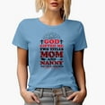 thumbnail image 1 of God Gifted Me with 2 Titles, Mom and Nanny & I Rock Them Both, Baby Blue T-Shirt, Small, 1 of 5