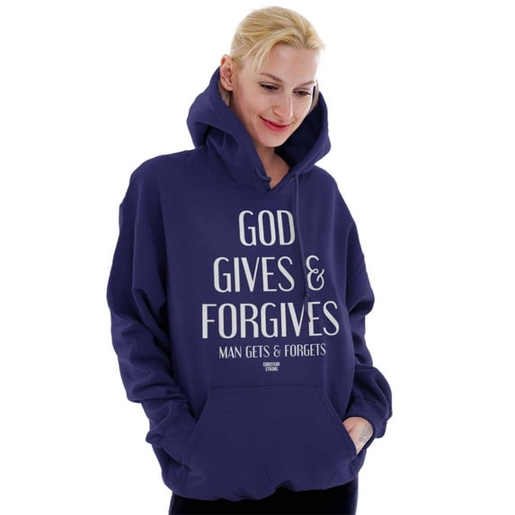 God Gives Forgives Religious Hoodie Sweatshirt Women Men Brisco Brands L