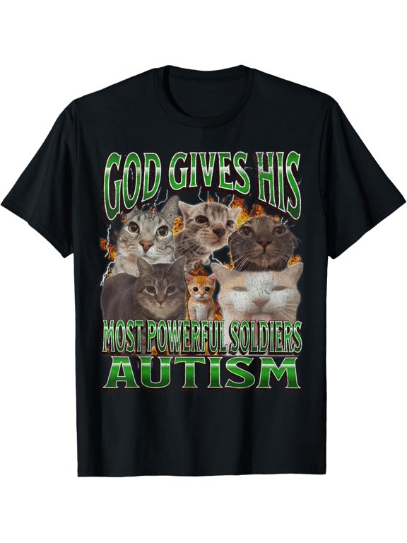 God Gives His Most Powerful Autism Cat Bootleg T-Shirt