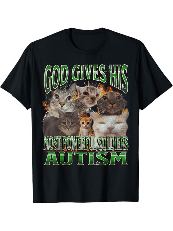God Gives His Most Powerful Autism Cat T-Shirt