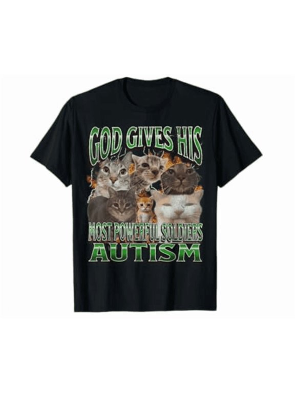God Gives His Most Powerful Autism Funny Cat Bootleg Shirt Hot Trending Shirt, Vintage Birthday Gift