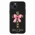 thumbnail image 1 of God Is Good Cross iPhone Case, Psalm 34:8 Floral Christian Design, Christian Scripture Floral Cross with Pink Bow, Dual Layer Touch Case for iPhone 11 12 13 14 15 16 Pro Max, 1 of 6
