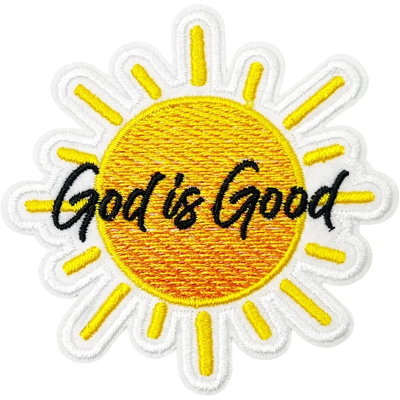 God is Good Patch-3 Inches Iron On/Sew On Embroidered Applique Patch, Christian Embroidery Patches for Clothes Backpacks Hats Bible Verse Embroidered Patch, Jesus DIY Accessories