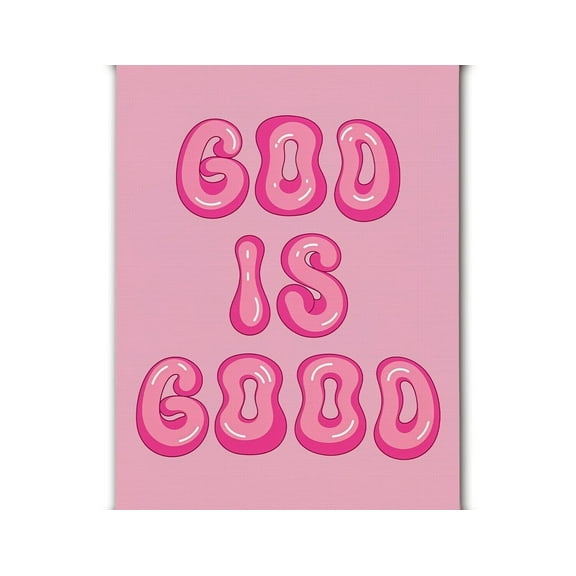 God is Good Pink Christian Wall Art Poster, Preppy Room Wall Decor, Girly Room Decor, Trendy Pink Bible Verse Wall Art for Teen Girls Room Dorm Apartment Decor