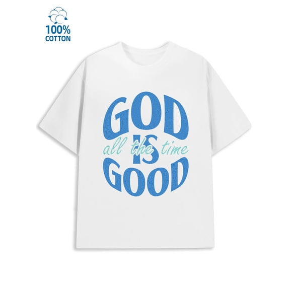 God Is Good Tee for men Jesus 180G 100% Cotton white funny Basic Unisex Shirt Graphic Tee tshirts Basic Unisex Shirt Crewneck tshirts Unique Design Unisex Shirt Crewneck tshirts